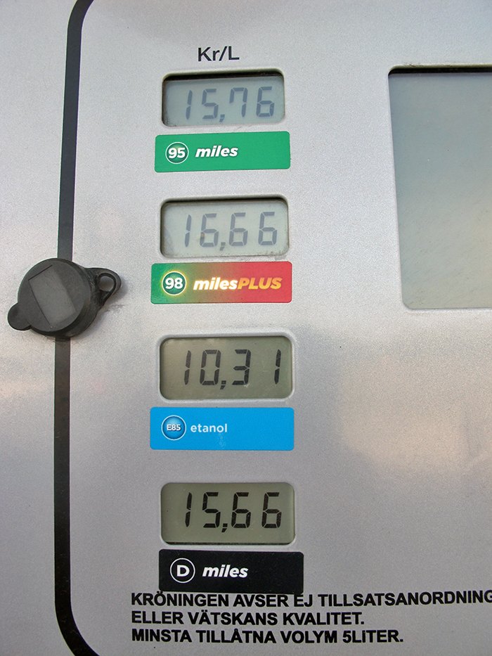 Priset på E85 ligger mer än 2 kr litern lägre än bensinpriset.